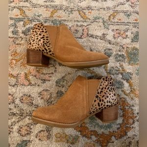 All Black cheetah ankle booties